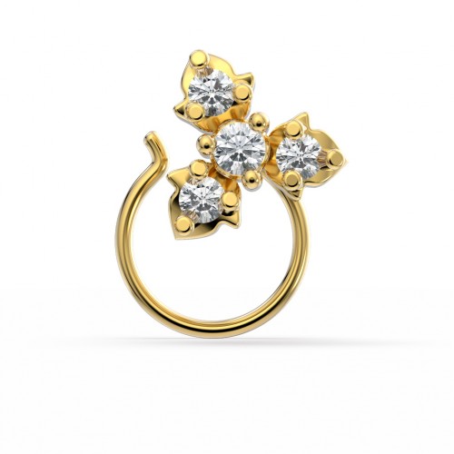 The Floral Diamond Nose Pin