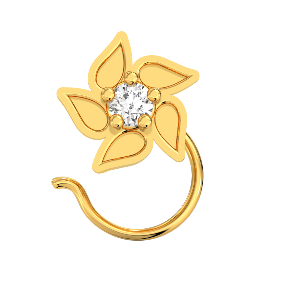 Yellow Jasmine Diamond Nose Pin  