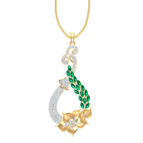 The Dipali Cerise Flower Diamond Pendant