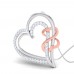 18k Diamond Double Heart Pendant 