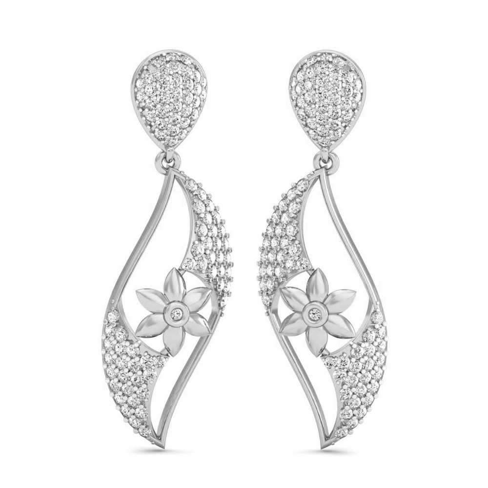 VVS Indian Floral Drop Earrings