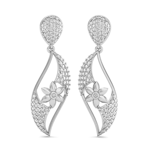 VVS Indian Floral Drop Earrings