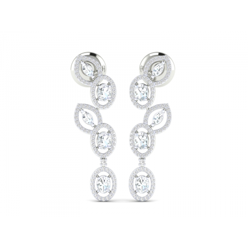 VVS Hansin Oval & Marquise  Diamond Drop Earrings