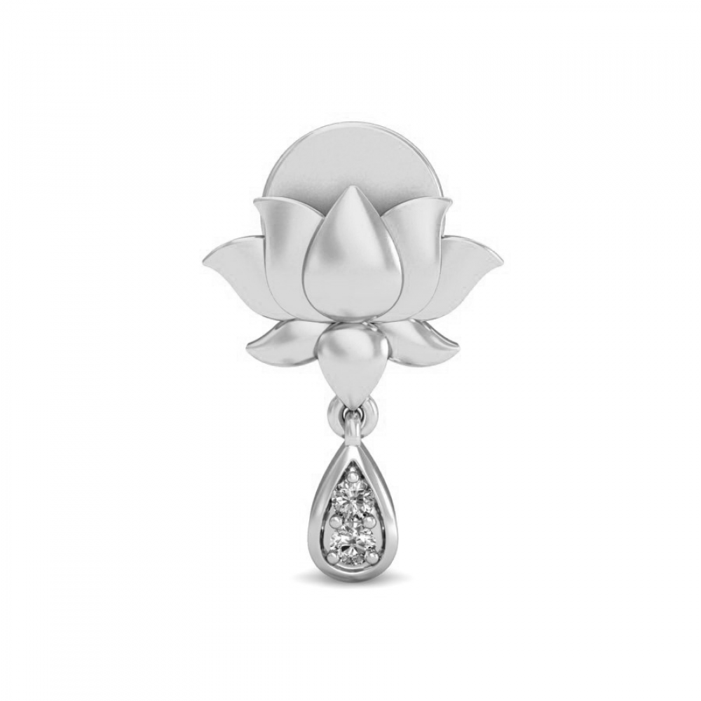 Lotus Blossom Diamond Stud Earrings
