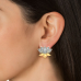 Solid Gold Lotus Stud Earrings