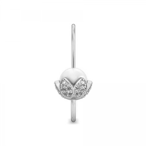 Lotus With Pearls Drope Earring