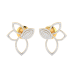 18K Solid Gold Flower Stud Earrings
