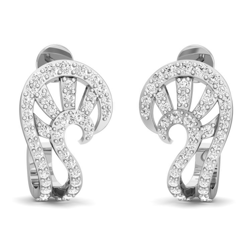  "S" Shape Diamond Drop Earrings