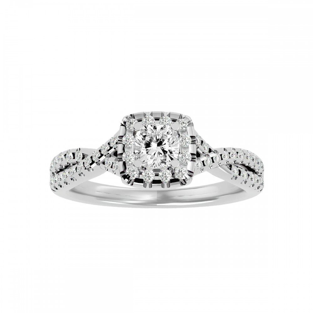 Galaxy Infinity Cushion Cut Diamond Engagement Ring