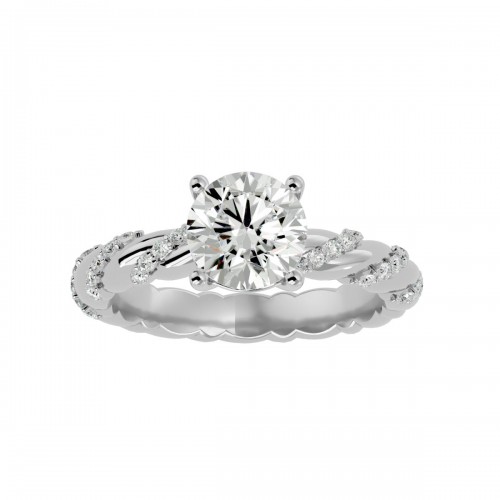 Antique Round Cut Solitaire Diamond Engagement Ring