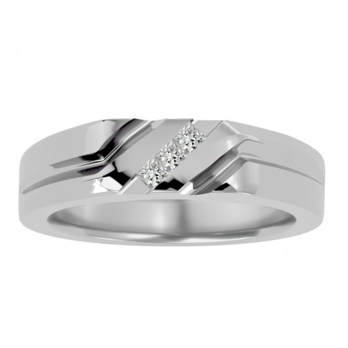 Incomparable 3 Princess Cut Natural Diamond Wedding Ring