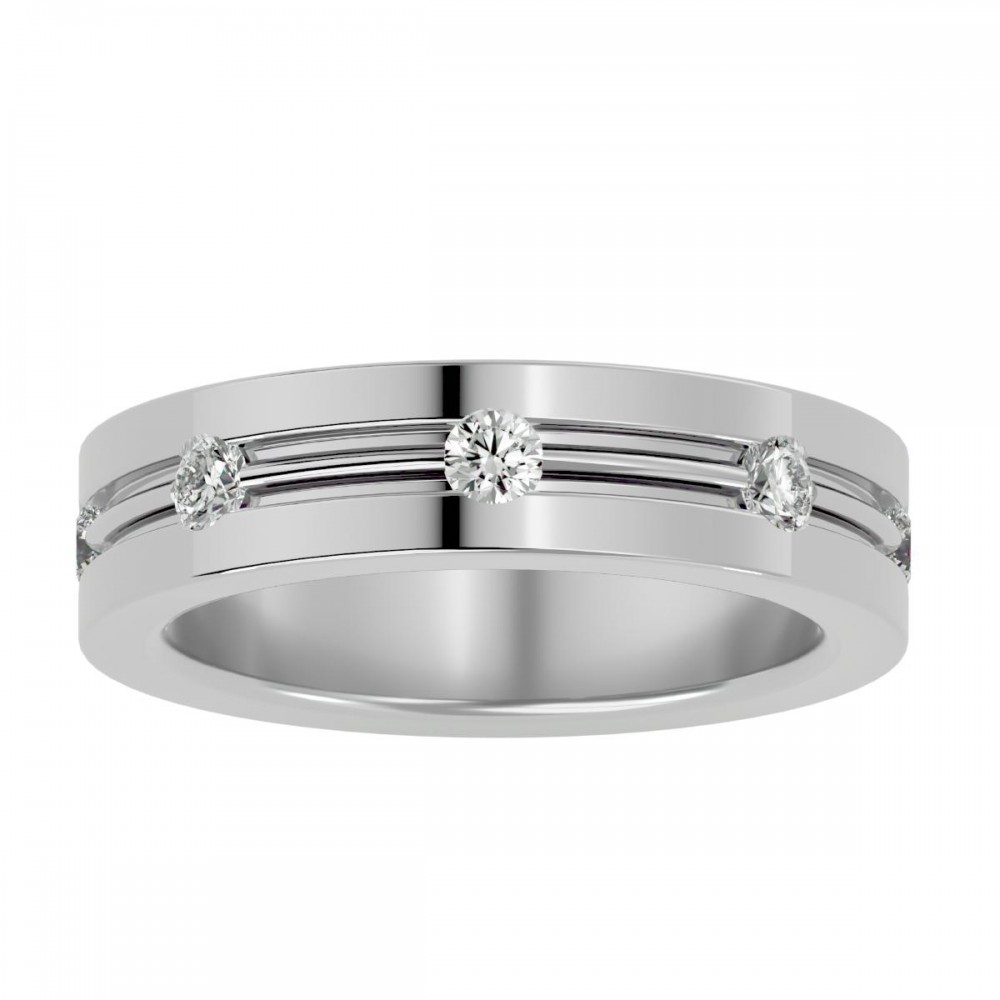 Royalbloom Round Cut Natural Diamond Wedding Ring For Her