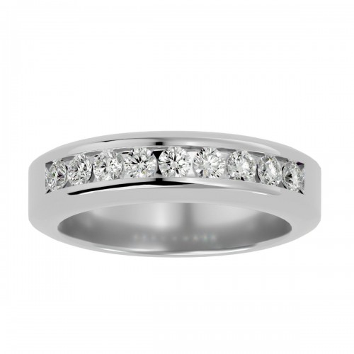 Redeux Round Cut Natural Diamond Wedding Band Ring For Women