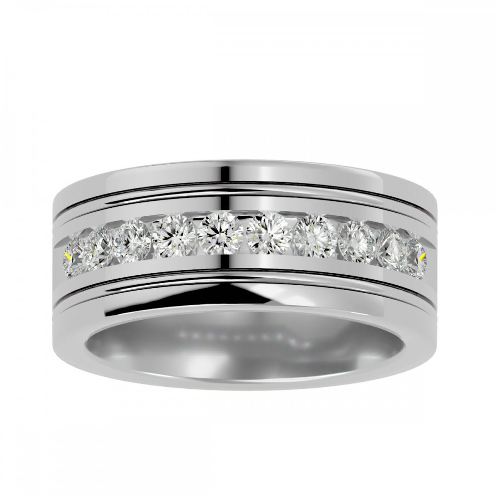 Rework Round Cut Natural Diamond Wedding Ring For Her