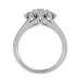Mahi 3 Stone Round Cut Moissanite Diamond Engagement Ring