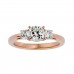 Preffered 3 Stone Cushion Solitaire Diamond Engagement Ring