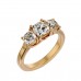 Ideal 3 Stone Cushion Solitaire Engagement Ring