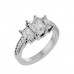 Lovely Emerald Cut Moissanite Diamond Engagement Ring