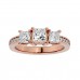Creative 3 Princess Stone Engagement Ring