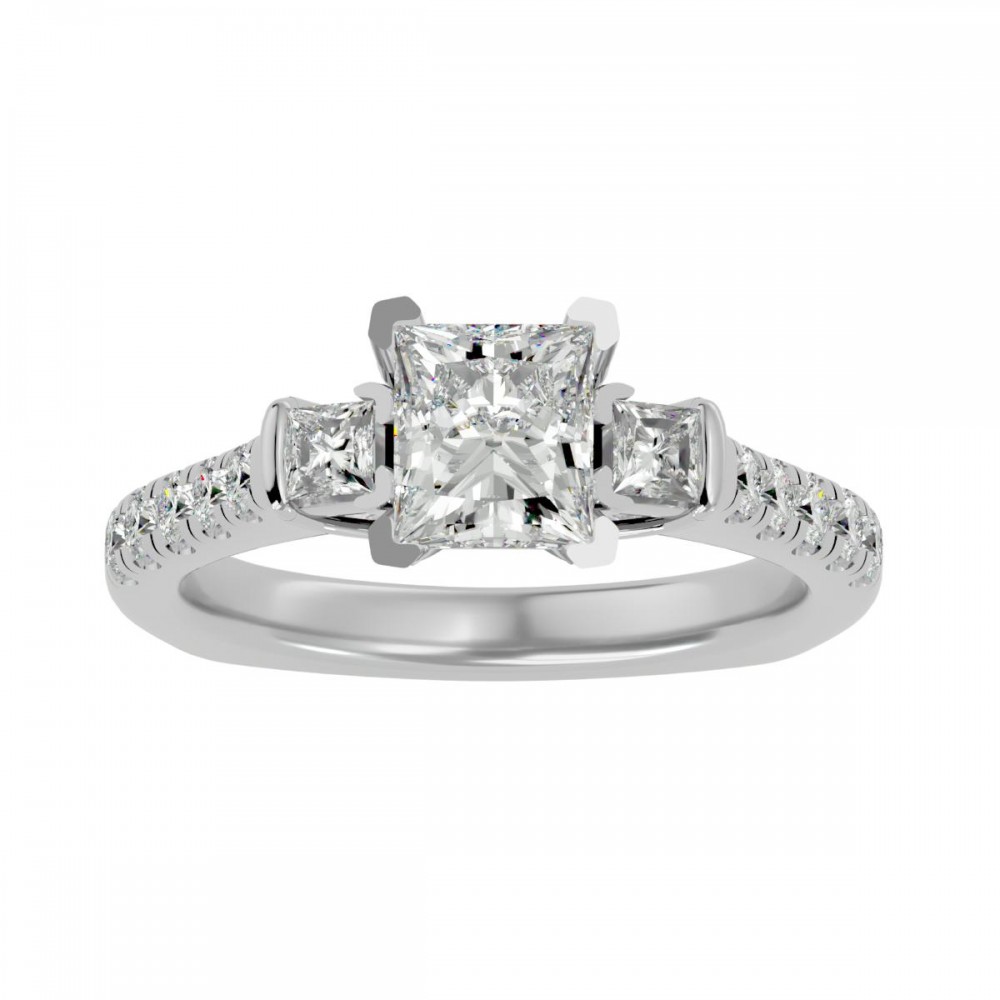 Playful Princess Solitaire Engagement Ring For Women