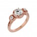 Golden Round Solitaire Engagement Ring For Women