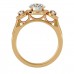 Golden Round Solitaire Engagement Ring For Women