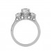 Spirited 3 Moissanite Diamond Engagement Ring For Her
