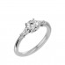 Crohet Round Solitaire Diamond and Baguette Cut Natural Diamonds Engagement Ring For Her