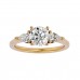 Winky 3 Stone Solitaire Diamonds Engagement Ring For Woman