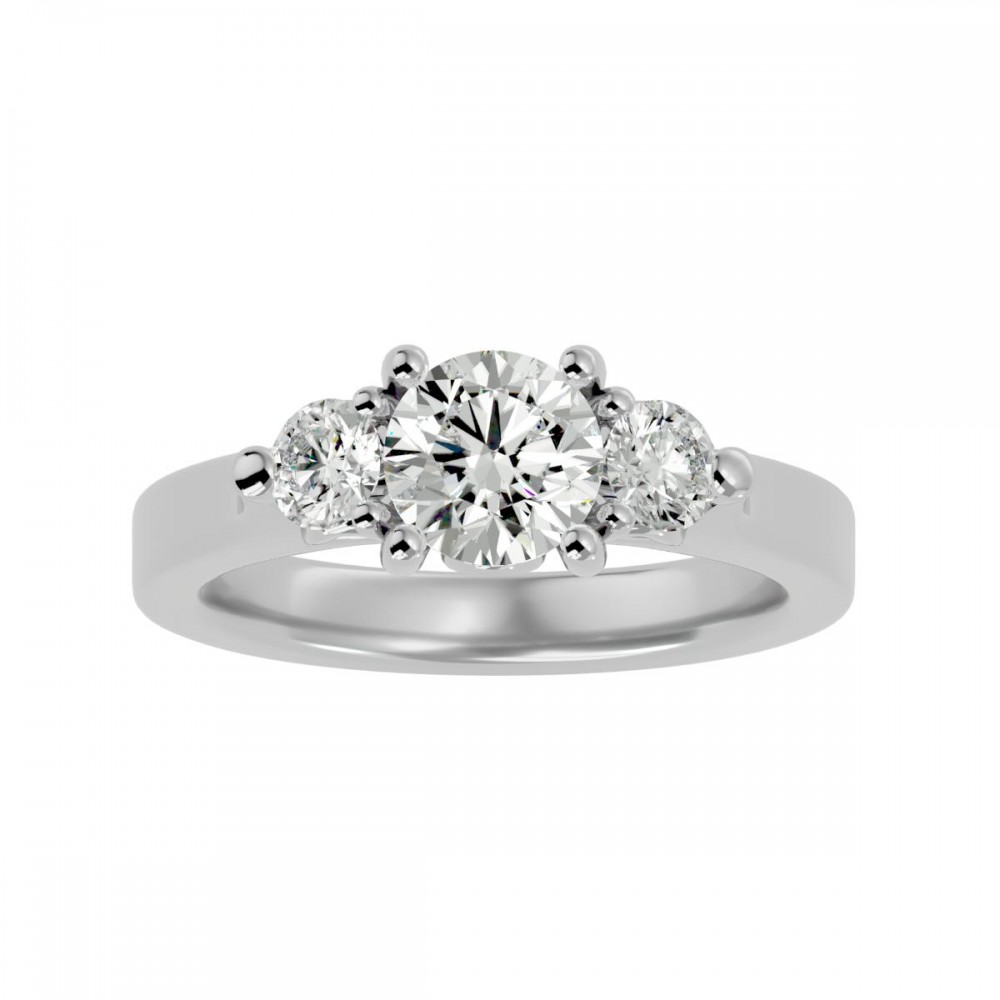 Piercing Round Solitaire Engagement Ring For Her