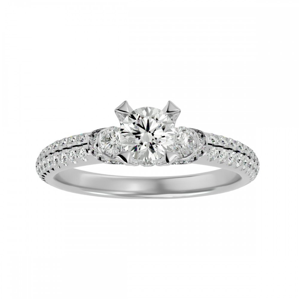 Pylones Round Solitaire Engagement Ring For Women