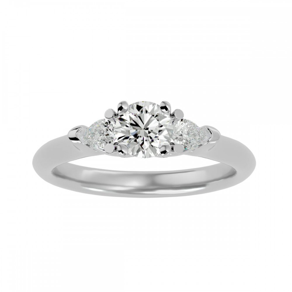Aspire Round & Pear Cut Diamonds Engagement Ring For Her