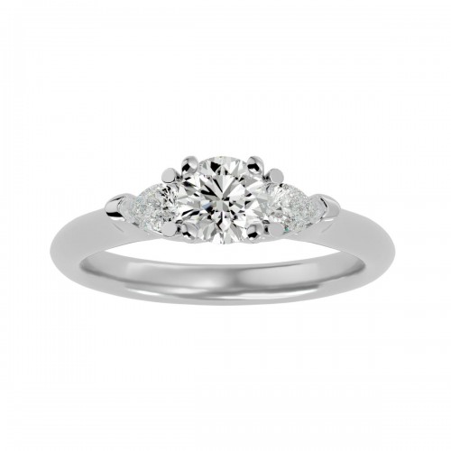 Aspire Round & Pear Cut Diamonds Engagement Ring For Her
