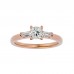 Heart Touching Round and Baguette Cut Diamonds Ring For Her