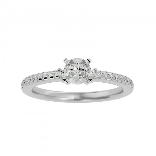 Smiths Round Cut Natural Diamonds Engagement Ring For Her