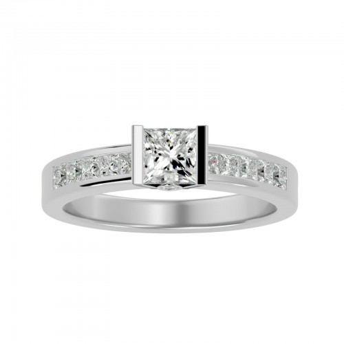 Fannies Princess Cut Solitaire Diamond Engagement Ring For Her