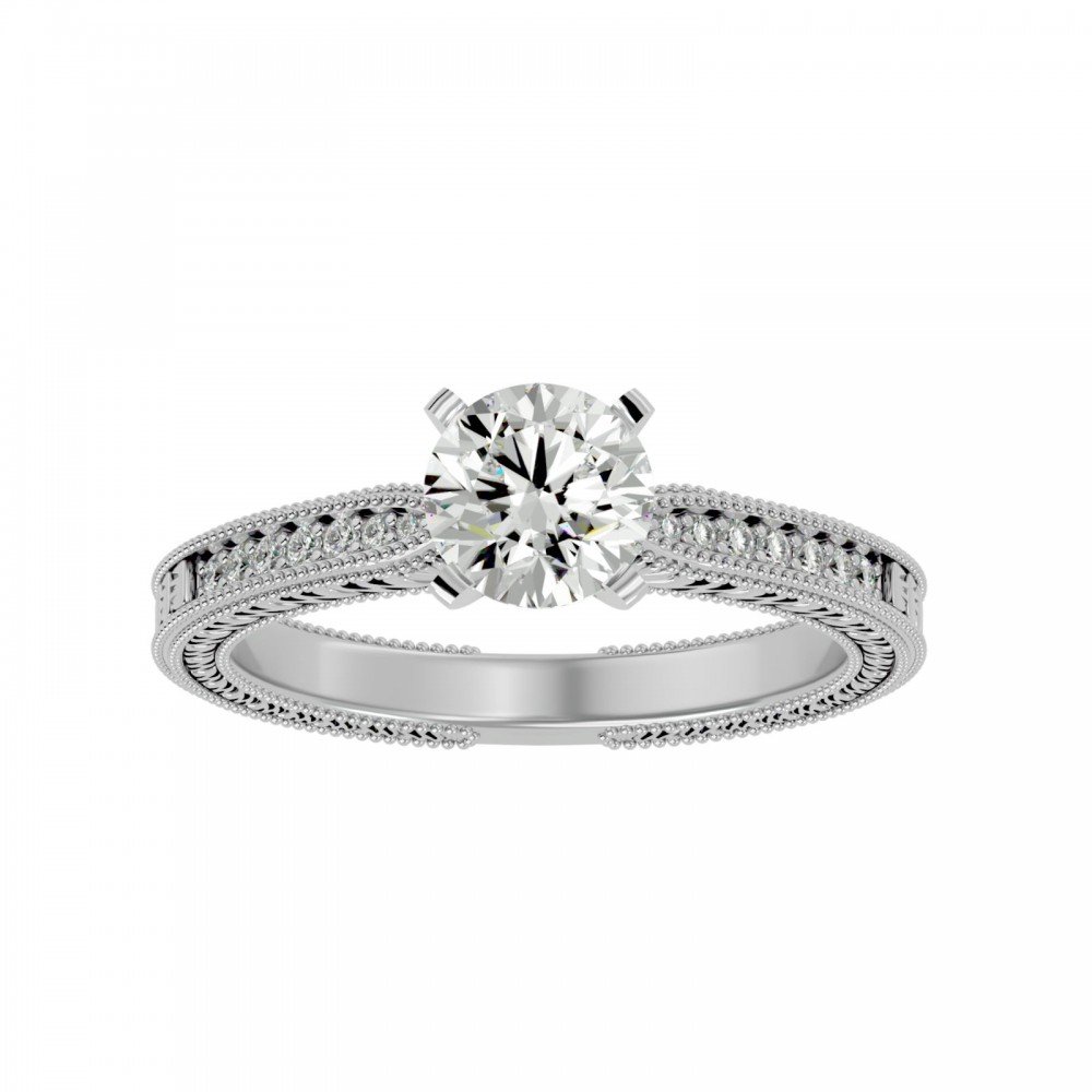 Luxury Round Solitaire Diamond Engagement Ring For Her