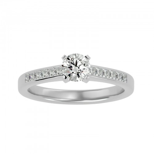 Imperial Round Solitaire Diamond Engagement Ring For Her