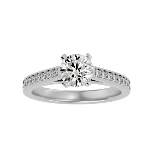 Tinypick Round Solitaire Engagement Ring For Her