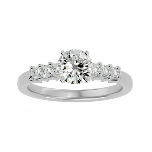 Iceberg Round Solitaire Diamond Ring For Engagement