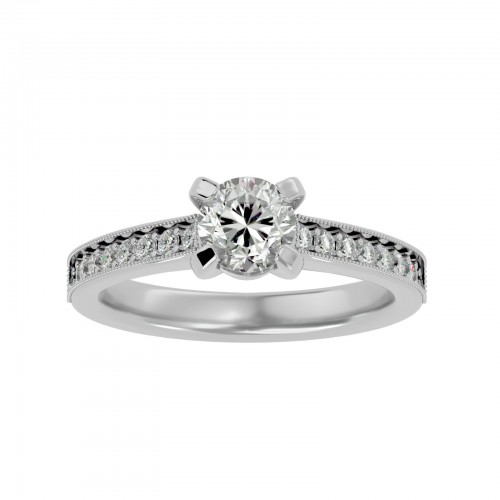 Stroming Round Cut Diamond Engagement Ring For Her