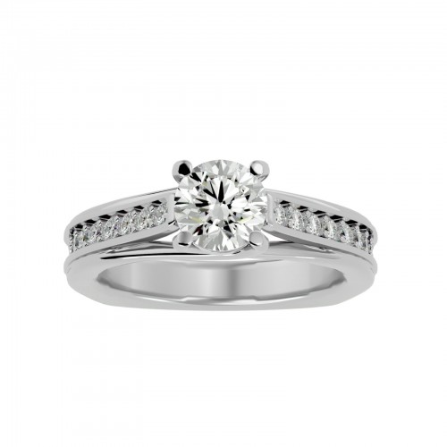 Slightly Round Cut Diamonds Engagement Ring For Her