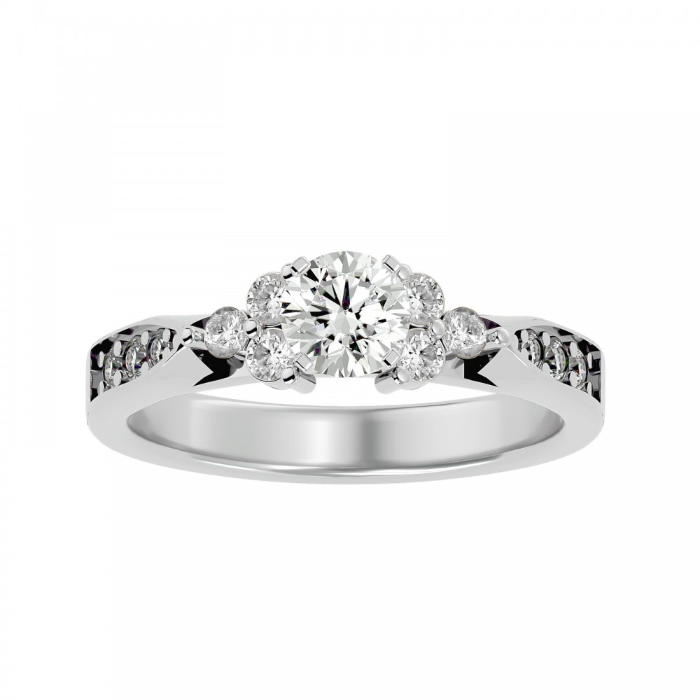 Cvd Diamond Ring|0.5ct Moissanite Flower Ring - 925 Sterling Silver Bridal  Set