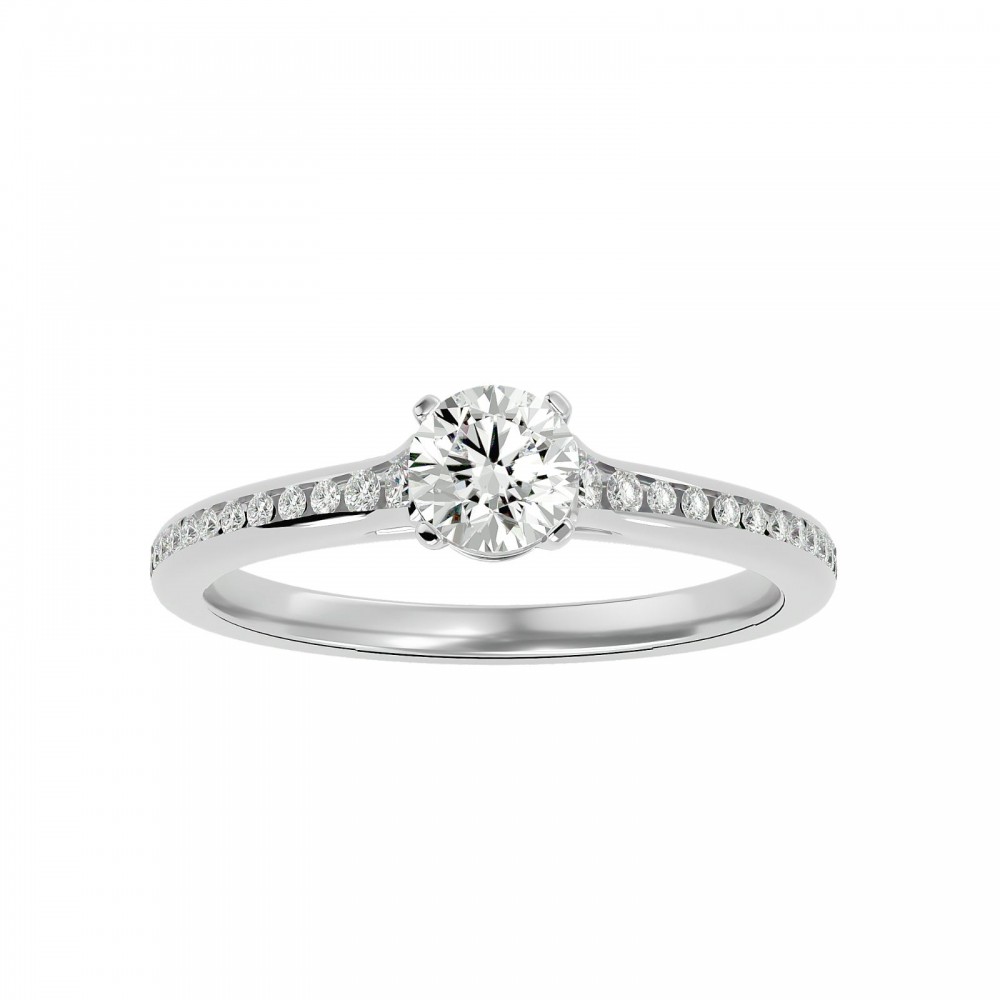 Elisha Round Solitaire Engagement Ring for Women