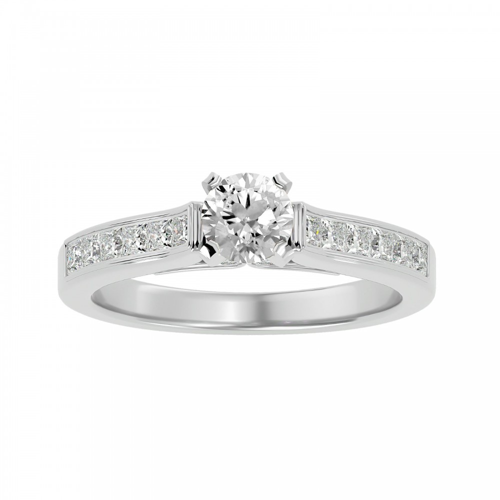 Sophia Round & Princess Solitaire Engagement Ring For Her