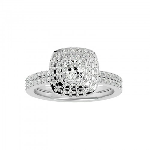 Maya Round & Cushion Cut Diamond Engagement Ring