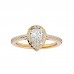 River Round & Pear Cut Diamond Engagement Ring