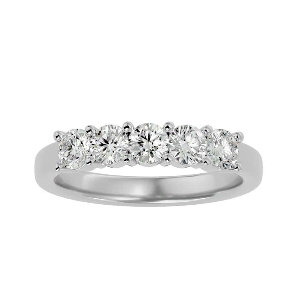 Jaime 5 Round cut Diamond Wedding Ring