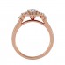 Decorative Round Cut Moissanite Engagement Ring