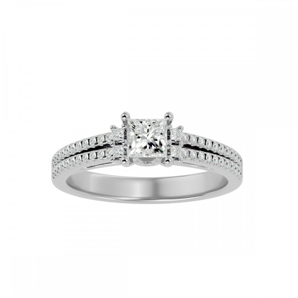 Beautiful Princess Cut Engagement Ring 